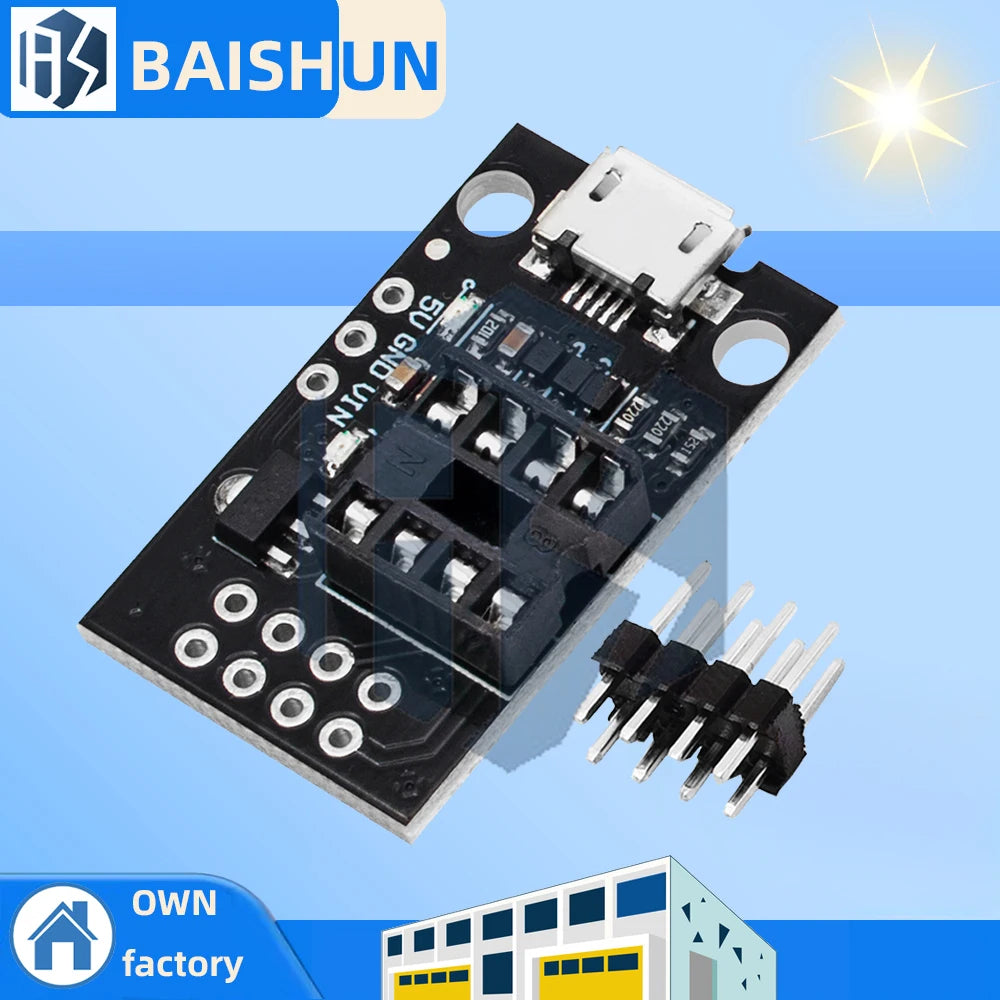 Micro USB Programming Board ATtiny13A 25 45 85 Pluggable AVR MCU Zpaxo
