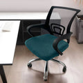 1Pc Velvet Office Chair Cover Computer Swivel Seat Cover Modern Elastic Chair Slip Washable Slipcovers Removable Dust Cover Zpaxo Lake blue
