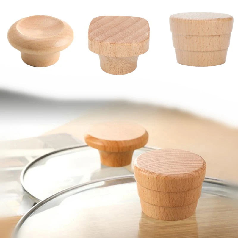Wood Knob Pan Lid Holding Handle Wood Lid Handle Pot Lid Universal Kitchen Cookware Lid Replacement Knob Cookware Accessories Zpaxo