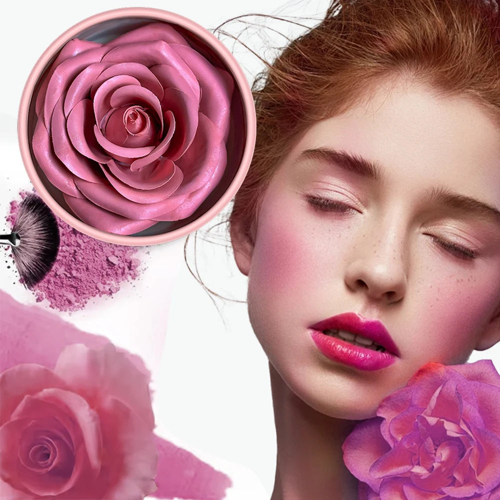 Floral Blush 3D petal Rose Petal Natural highlighter flower Blusher Pigment Long Lasting Face Makeup Brighten Effect cosmetics Zpaxo