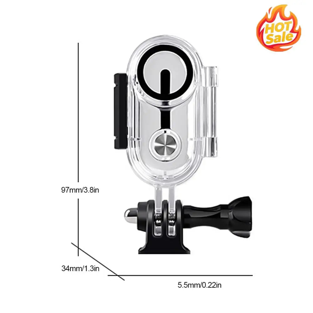 40m Waterproof Camera Protective Housing Case Camera Protective Case Buckle Design Transparent Protective Shell for Insta360 Go3 Zpaxo
