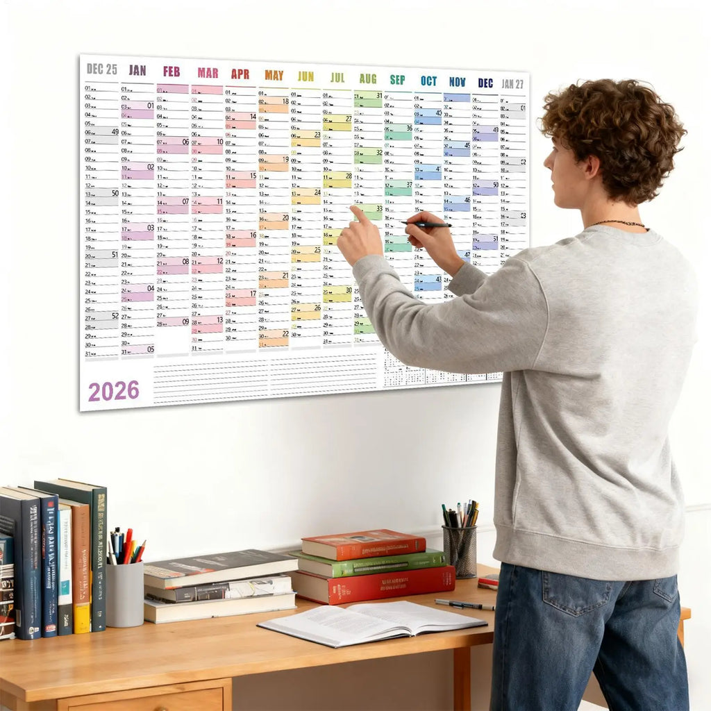 Large 2026 Wall Calendar 29x20 Inch Stickers Monthly Planner Office