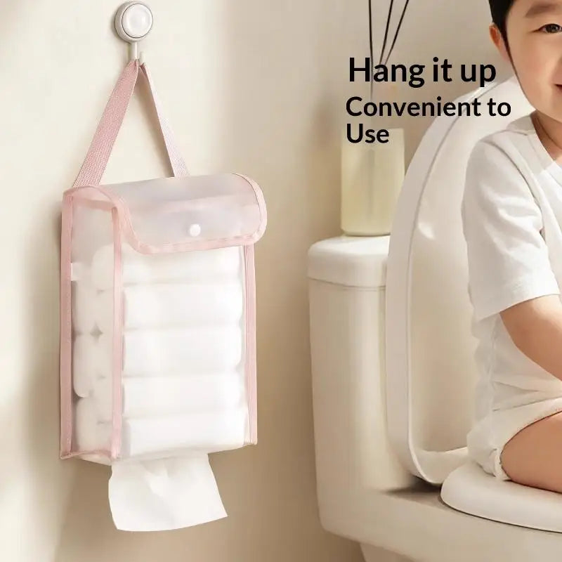 Wall Mounted Tissue Holder – Waterproof Hanging Storage Pouch