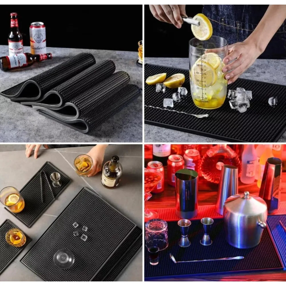 Rubber Bar Mat Coasters Coffee Countertop Spill Mats Service Dish Zpaxo