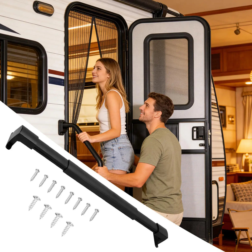 RV Screen Door Crossbar Adjustable Push Grab Bar Trailer Travel Easy