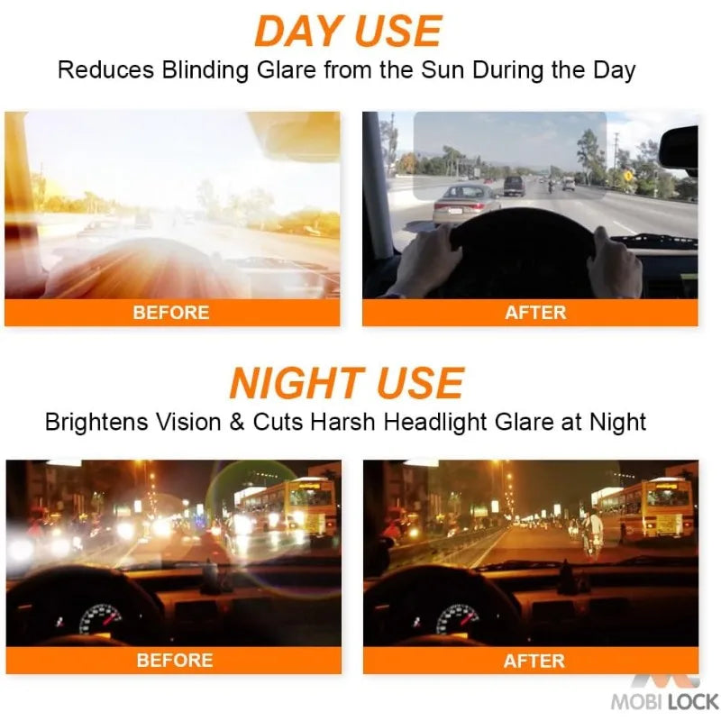 Dual Purpose Car Sun Visor Day Night Anti Glare Extender Driving