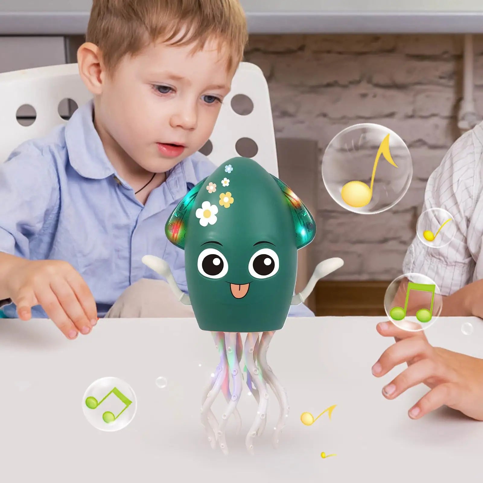 Electric Octopus Toys Obstacle Avoidance Sensor Octopus USB Rechargeable Electric Robot With LED Lights And Music For Home Zpaxo