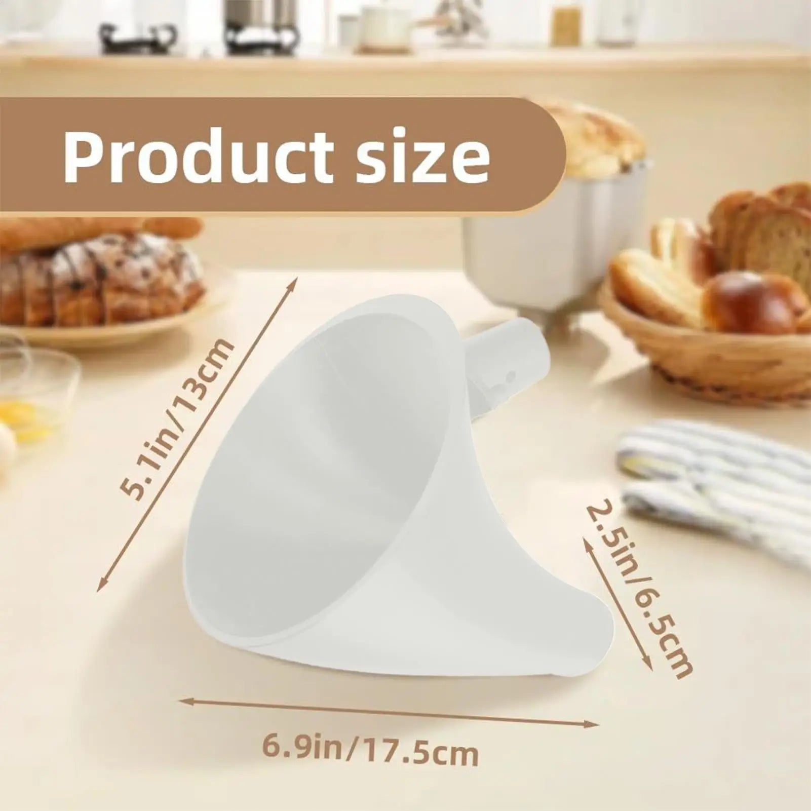 Flour Funnel Food Mixers Accessories Spillproof Flour Funnel for Baking Cooking Home Dining Room Restaurant Kitchen Zpaxo