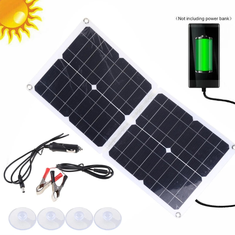 100W 12V5V Foldable 2 USB Solar Panel Cell Phone Tablet Computer Zpaxo