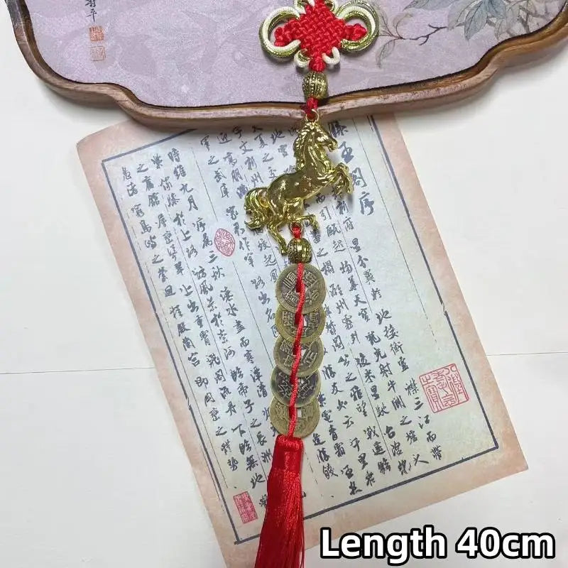 2026 Year Of The Horse Wall Hanging Car Rearview Mirror Pendant Ornament New Year Mascot Pony Lucky Decoration Housewarming Gift Zpaxo A9