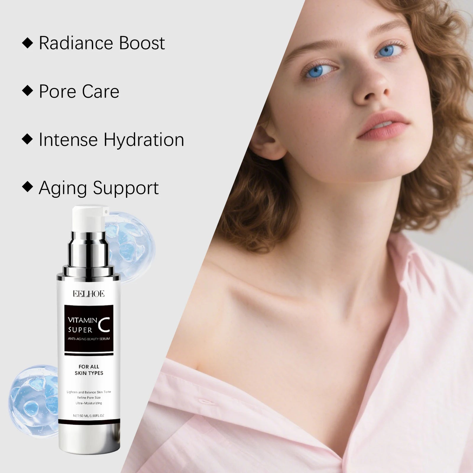 Vitamin C Serum for Face Brightening & Hydrating 50ml Winter Skincare Holiday Gift Set Pore Refining Anti-Aging Fast-Absorbing Zpaxo
