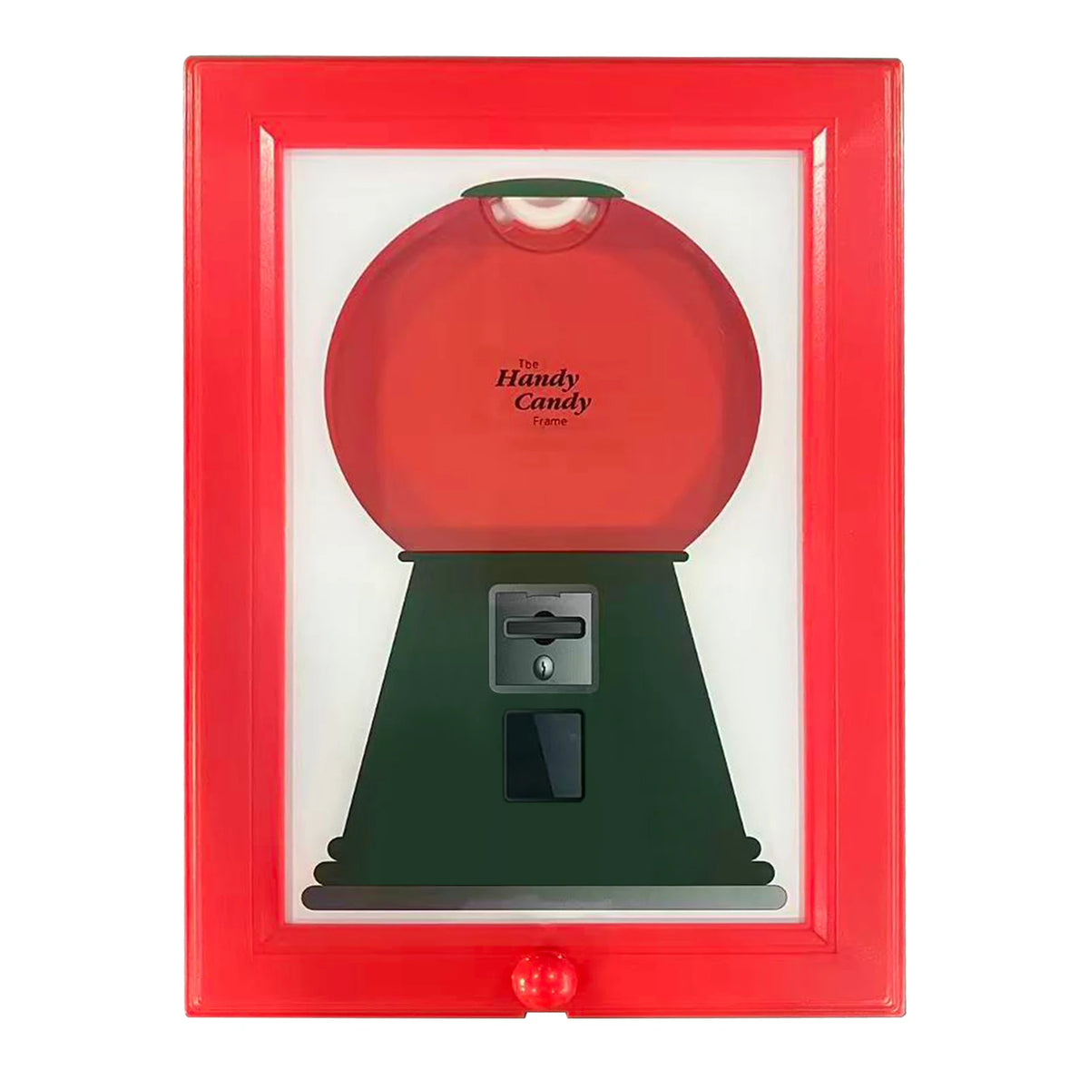 2 in 1 Creative Candy Dispenser Picture Frame Wall Mount Gumball Machine For Desk Countertop Kids Adults Office Sweet Display Gi Zpaxo Red