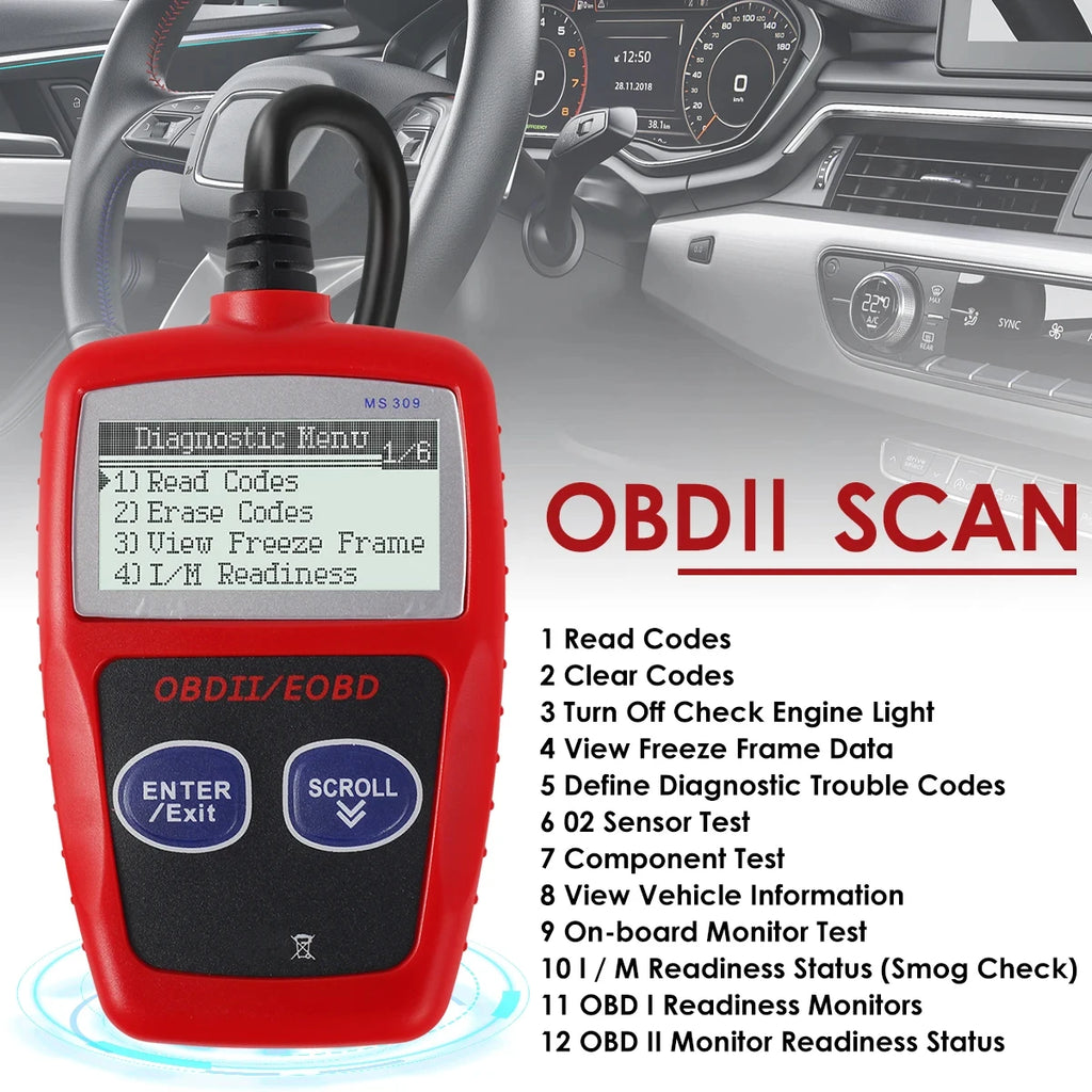 Car Diagnostic Tool Multifunctional Auto Fault Code Reader Accurate Engine Diagnostic Scanner Read & Erase Fault Code View NEW Zpaxo
