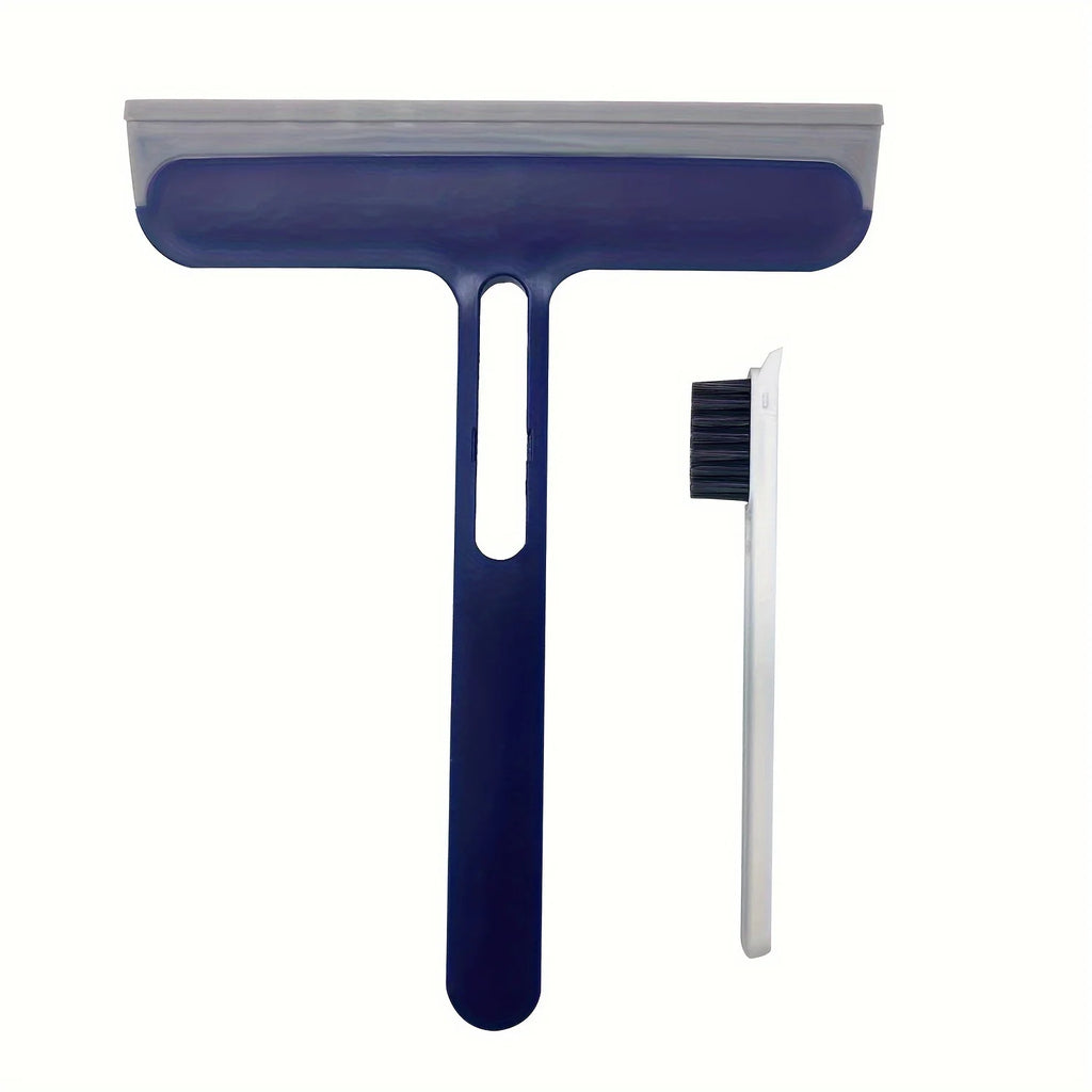 Silicone Water Wiper Plate Glass Cleaner Scraper Car Windshield Cleaning Squeegee For Car Windshield Window Bathroom Kitchen Zpaxo Blue