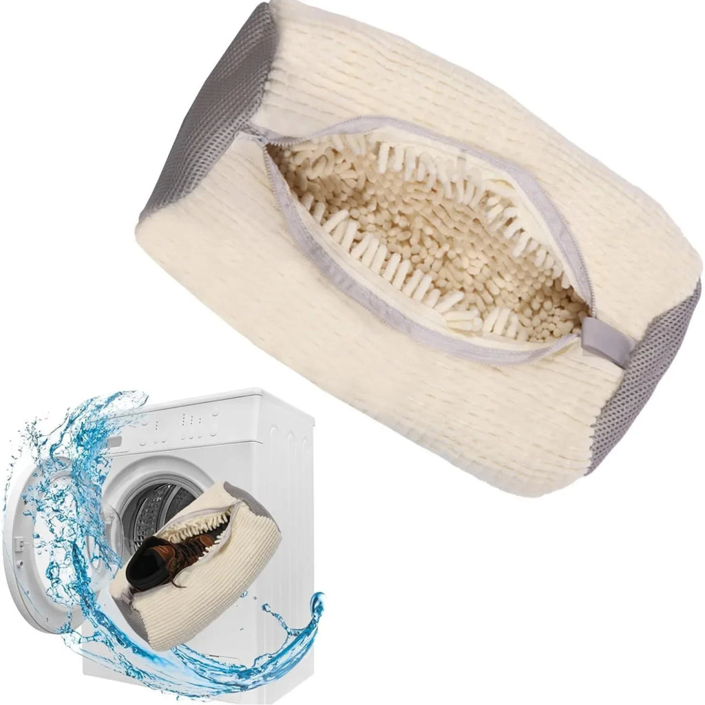Shoe Washing Bag Washing Machine Laundry Bags Microfiber Closure Shoes Cleaning Bag Shoes Laundry Net Fluffy Fibers Sneaker Zpaxo