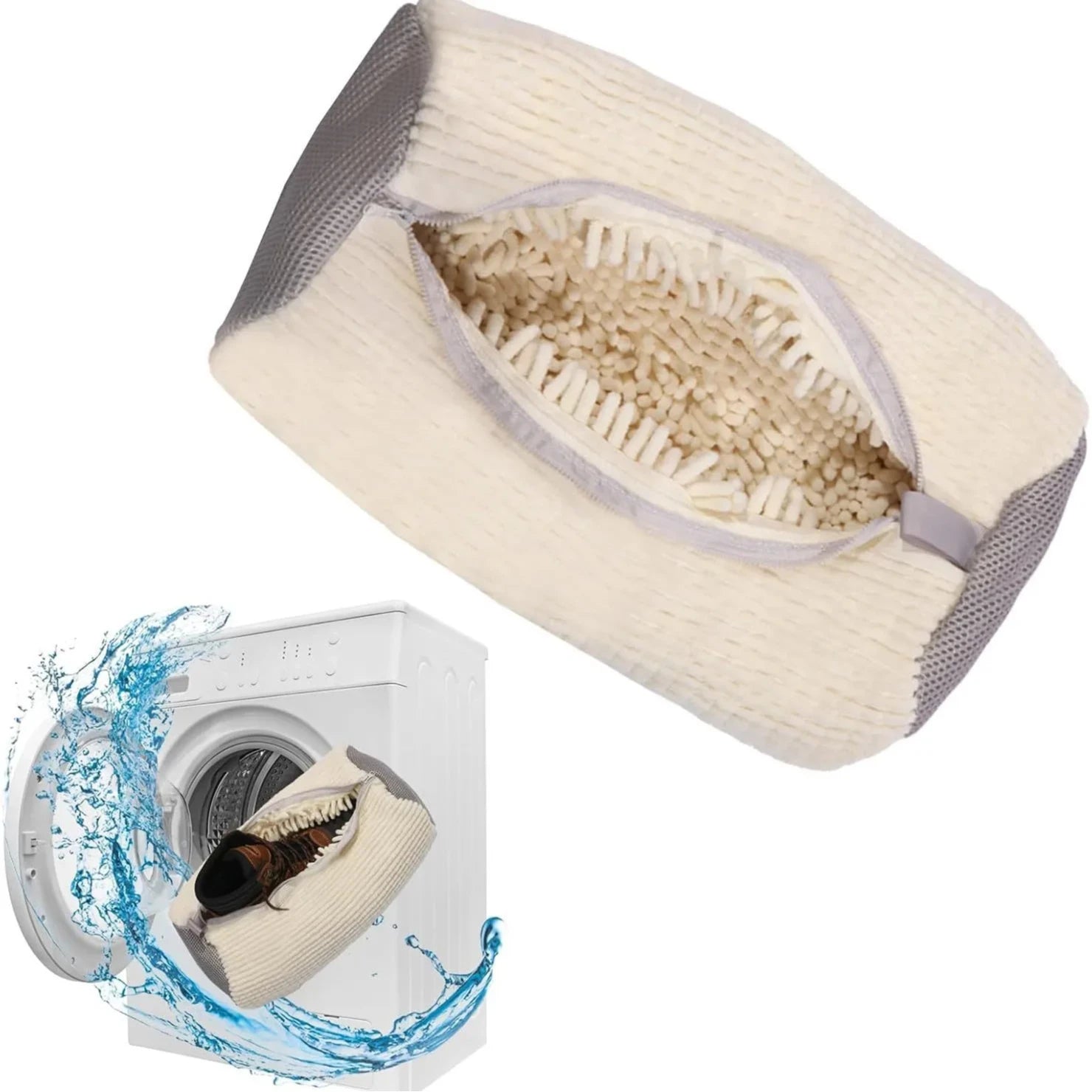 Shoe Washing Bag Washing Machine Laundry Bags Microfiber Closure Shoes Cleaning Bag Shoes Laundry Net Fluffy Fibers Sneaker Zpaxo