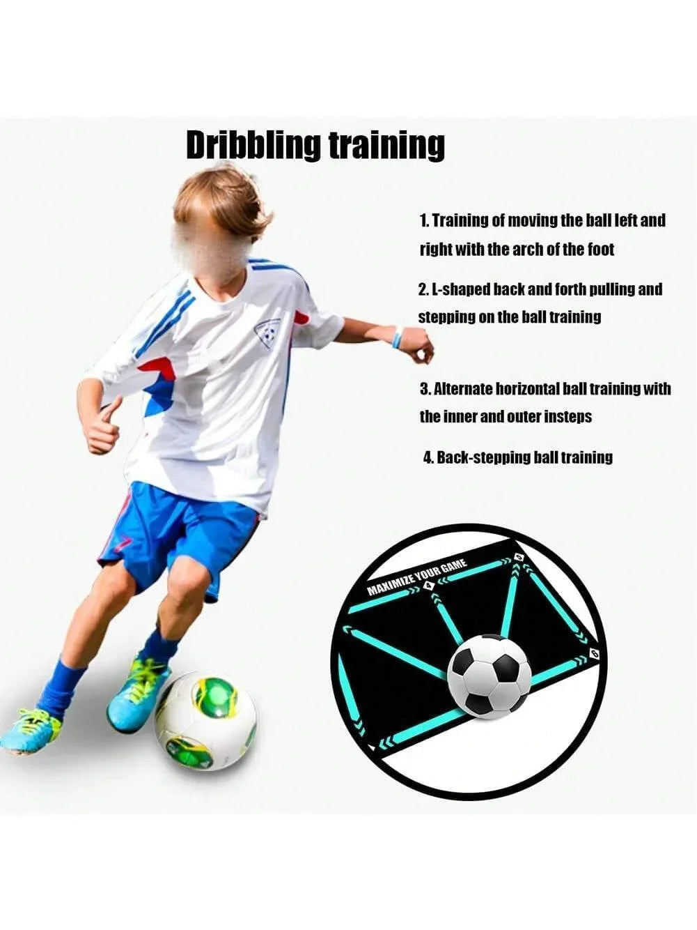 Soccer Ball Control Training Mat – Digital Guidance & Rubber Base