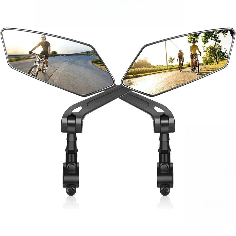 New Mountain Bike Adjustable Rearview Mirror Folding Bike High-definition Flat Mirror Reversing Mirror Bike Riding Accessories Zpaxo a pair