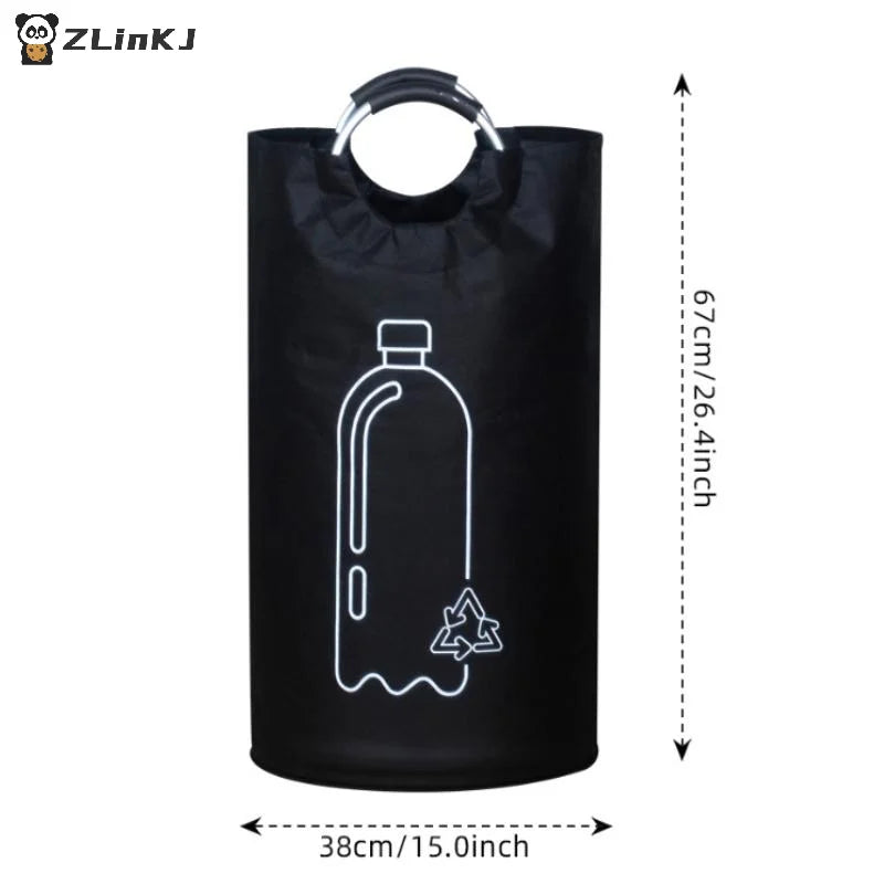 ▶82L Wastewater Bottle Collector Bag Large Capacity Empty Bottle Storage Basket With Aluminum Handle Folding Recycling Bin Zpaxo
