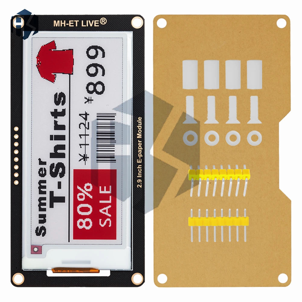‌2.9 inch E-Paper Display Module (296x128 SPI Interface) - Compatible with Arduino, STM32, Raspberry Pi /ESP32 Zpaxo