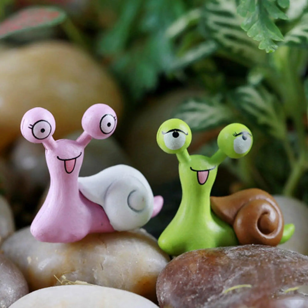 Miniature Resin Snail Figurines – Fairy Garden & Terrarium Decor