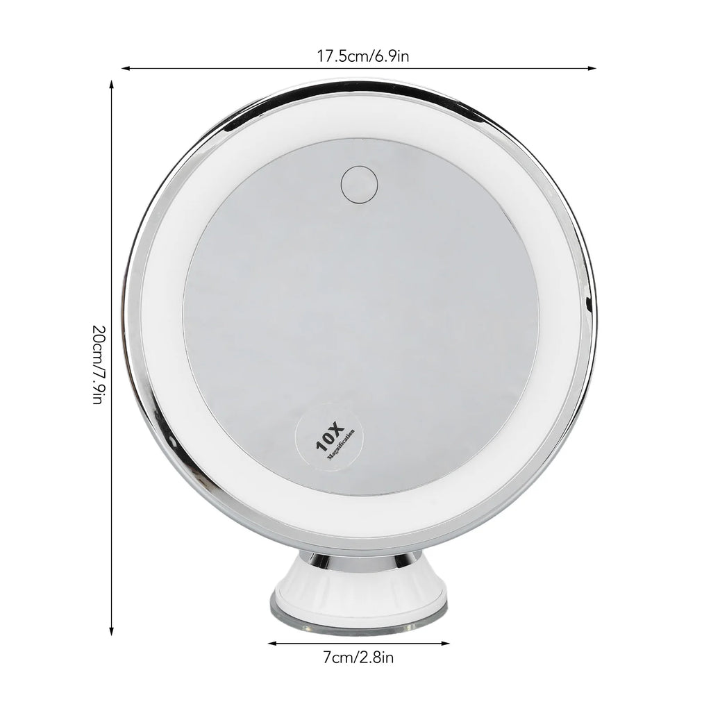 10X Magnifying Cosmetic Mirror Wide Applicability Battery Powered