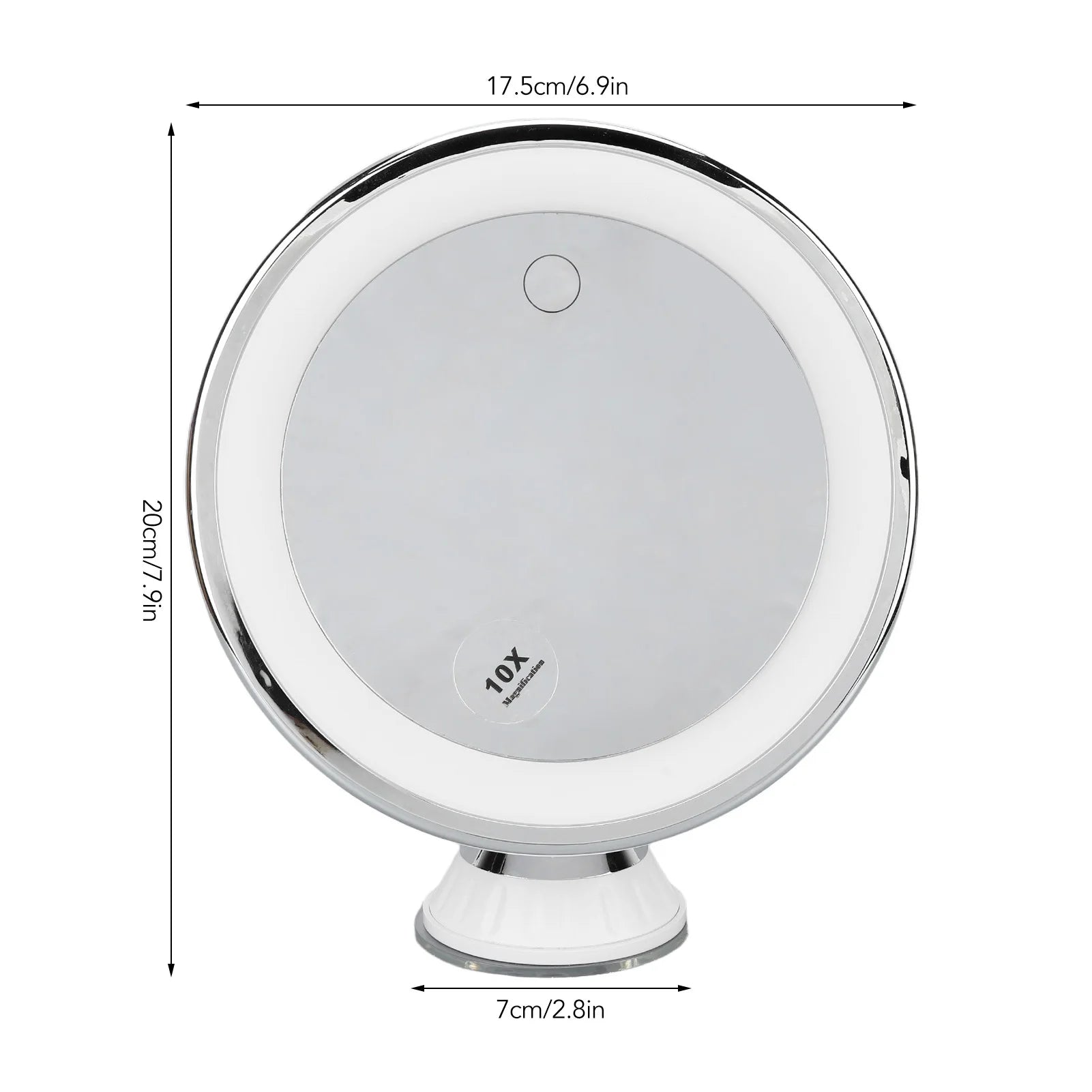 10X Magnifying Cosmetic Mirror Wide Applicability Battery Powered