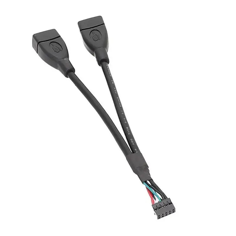 652F Two USB Front Panel Socket to Mainboard 9pin 10Pin Adapter Braided Shielding Zpaxo