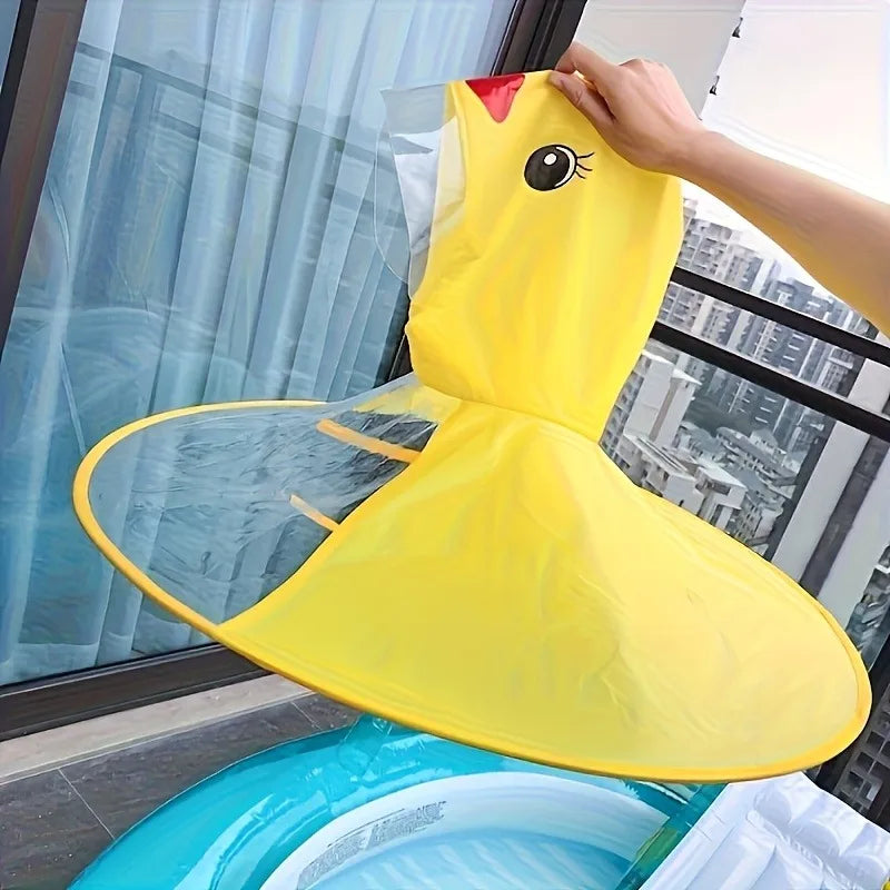 Cute Duck Umbrella Cap Open Close Design Yellow Duckling Theme