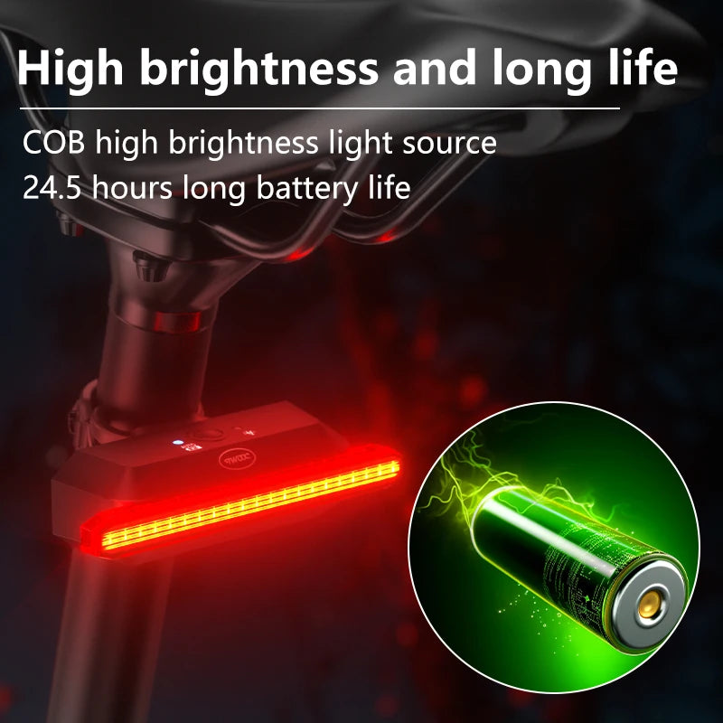 Toptrek Bicycle Rear Light USB Charging High Visibility Multifunction Flashing With Brake Sensor Tail Light MTB Road Bike Lamps Zpaxo