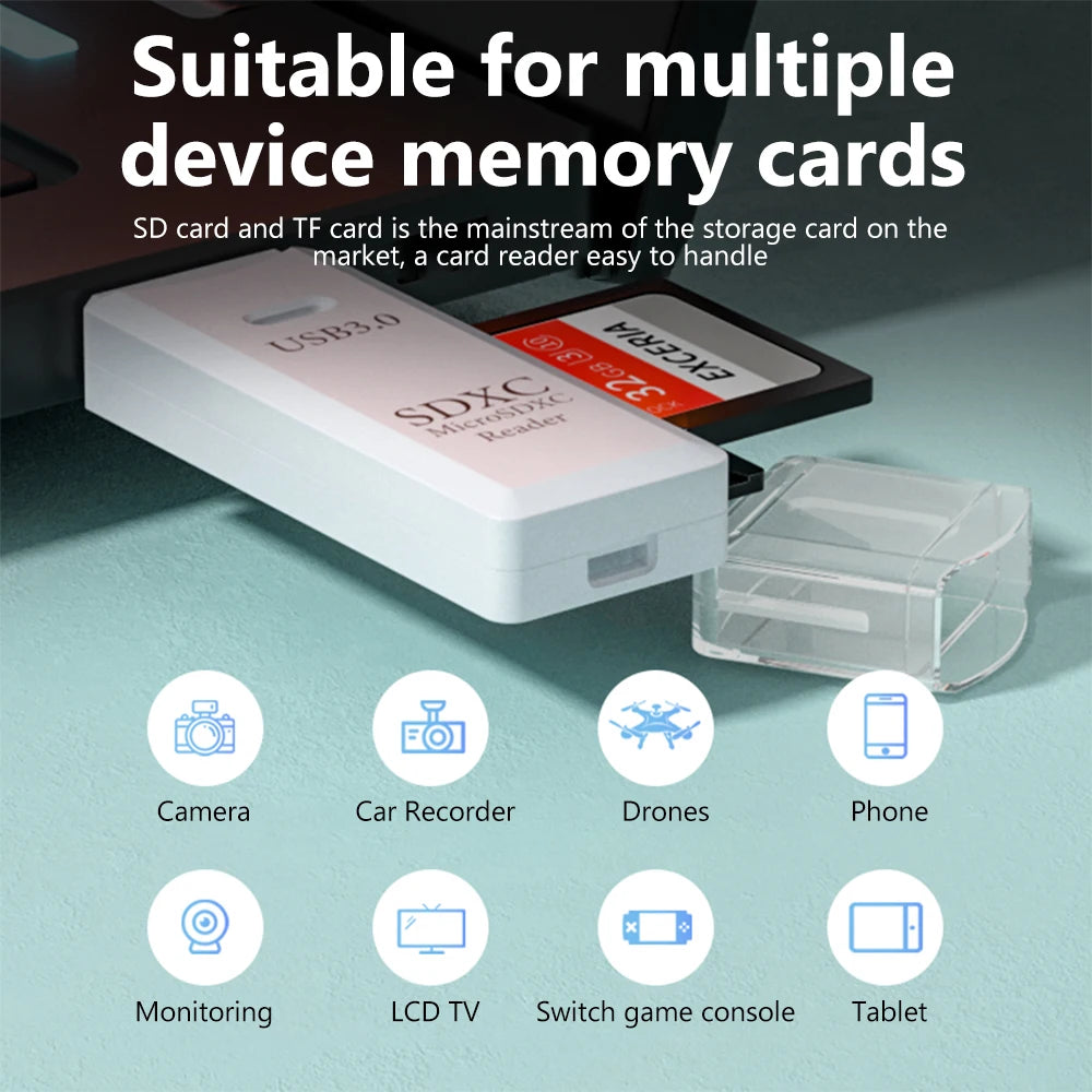2-In-1 Multi Functional USB 3 0 Card Reader Micro SD Memory Flash