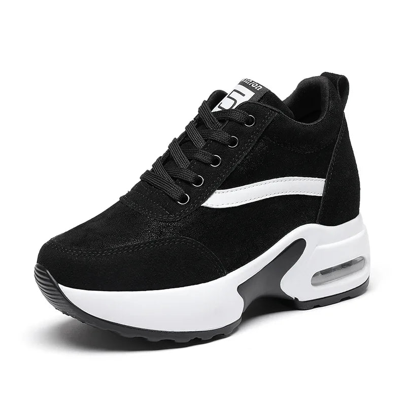 Women Sneakers Height Increase Internal Cushion Heeled Sports Shoes Zpaxo