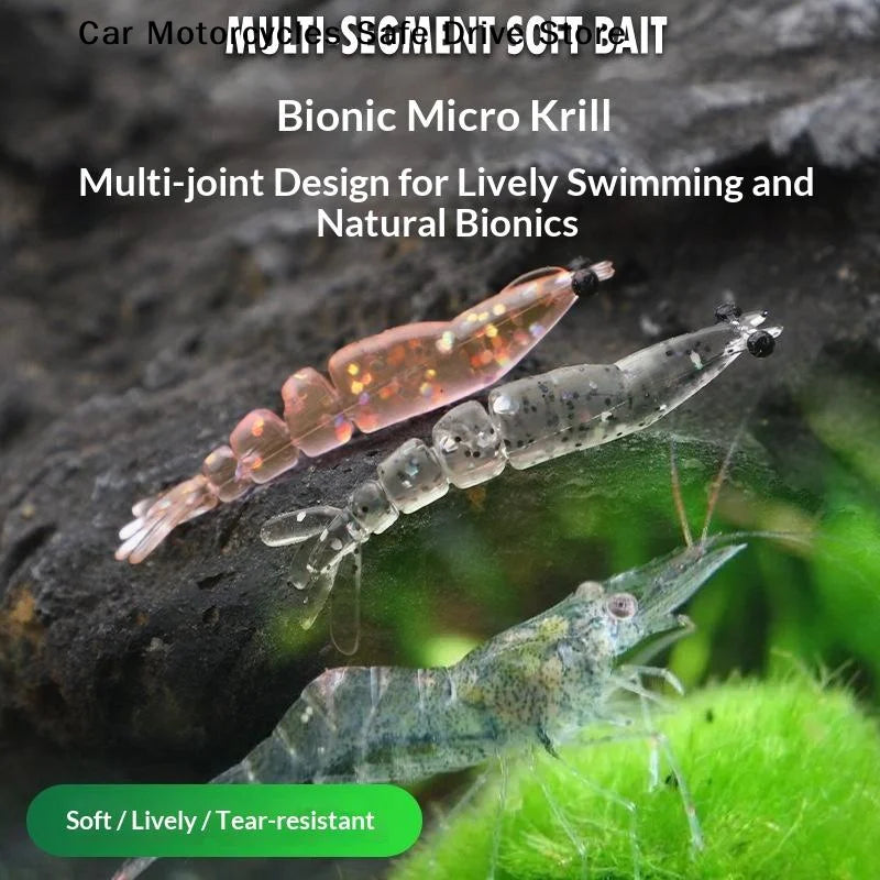 CM20PCS Mini Colored Soft Worm Shrimp Fishing Lure Artificial Baits