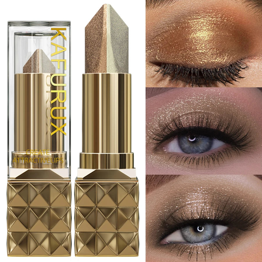 Two Eye Shadow Stick Shimmer Glitter Brown Dimensional Natural