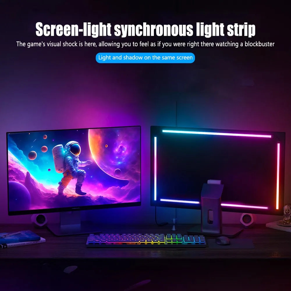 RGB Gaming Sync Light Strip Computer Monitor Light LED Backlight Color Music Sync DIY Display APP Control Atmosphere Decor Lamp Zpaxo