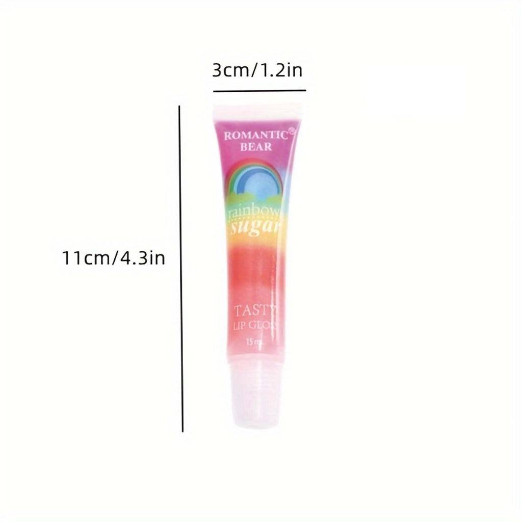 5pcs Rainbow Pearl Lip Gloss Glitter, Rainbow Jelly Lip Gloss, Sparkling Lips, Moisturizing Lip Skin Zpaxo