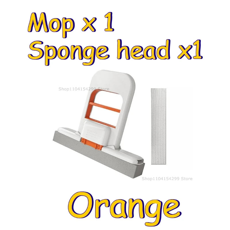 2/8PCS Self-Squeezing Mop Desktop Mops Handheld Sponge Mop Bathroom Kitchen Glass Foldable Tabletop Scrubber Mini Cleaning Tool Zpaxo Style2-Orange