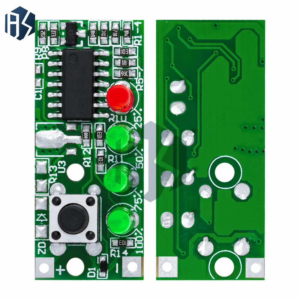 3S lithium battery tester battery level detection fourth level battery indicator light board 12V lead-acid battery level display Zpaxo