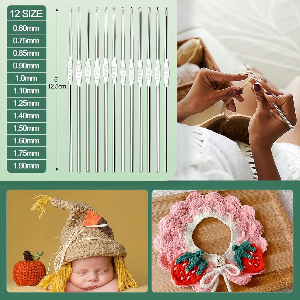 Crochet Beginners Hook Yarn Portable Hooks Travel Knitting Supplies Zpaxo