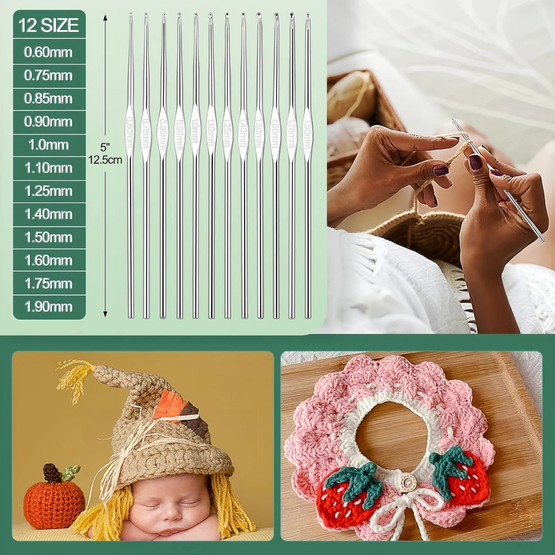 Crochet Beginners Hook Yarn Portable Hooks Travel Knitting Supplies Zpaxo