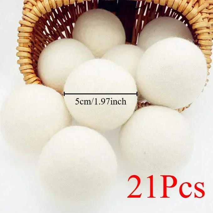 30-Pack Wool Dryer Balls Handmade Drying Balls Dryer Reusable Natural Fabric Softener Reduce Wrinkles and Decrease Drying Time Zpaxo 21pcs