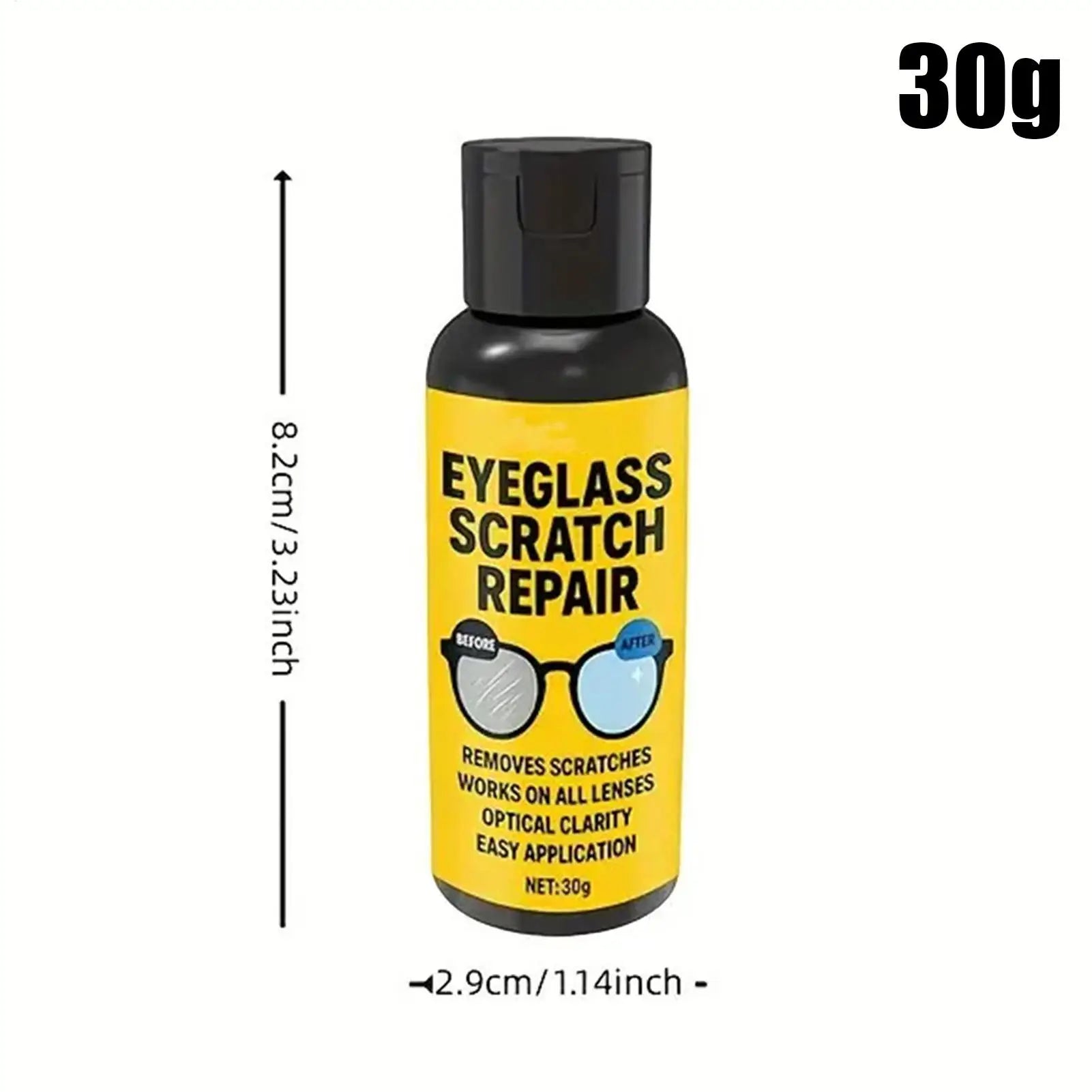 Eyeglass Lens Repair 30g Glass Lens Screen Cleaner Screen Scratch Remover for Men Adults Youth Students Teachers Cyclists Zpaxo