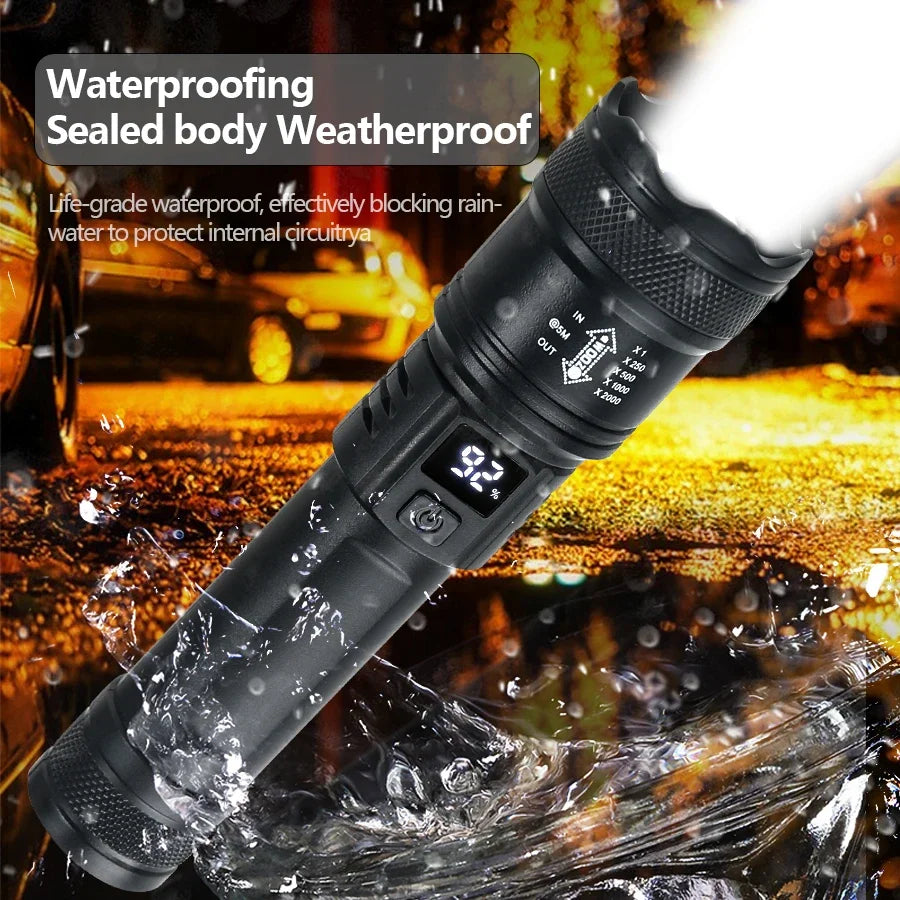 KDULIT Tactical Zoom LED Flashlight – USB Rechargeable Torch