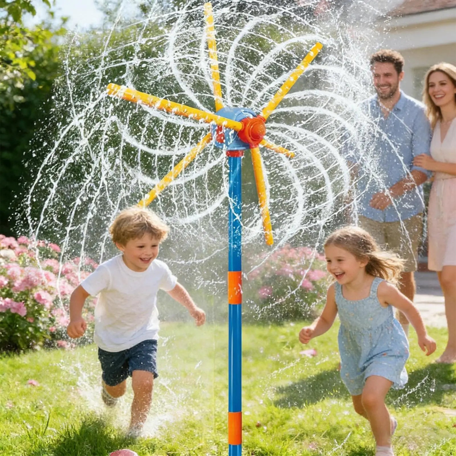 Kids Sprinkler Windmill Fun Sprinkler With 54-nozzle Spring Outdoor Toys For Summer Backyard Yard Garden Park Activities Zpaxo