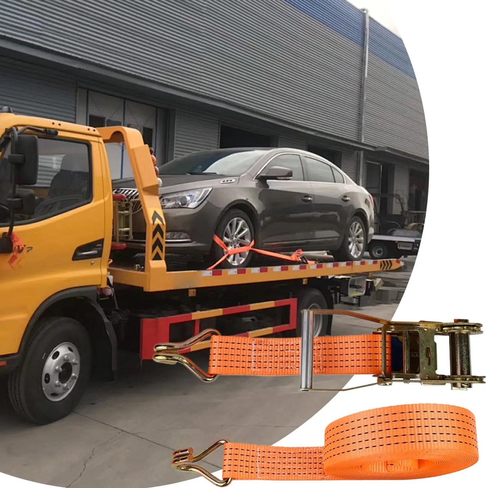 Tire Straps Heavy Duty Carabiner Ratchet Car Van Truck Vehicle