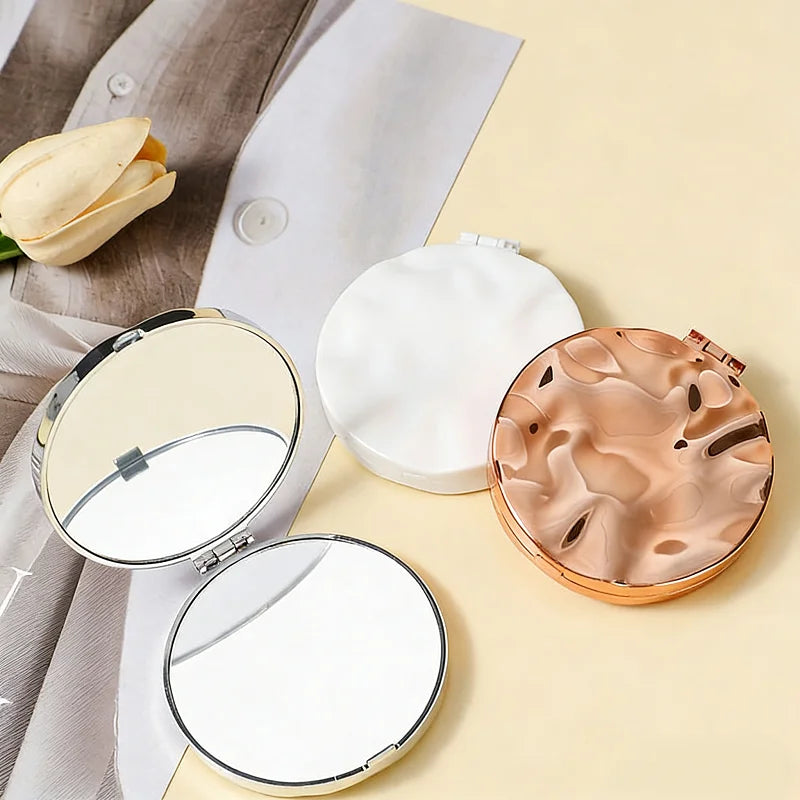 Double-Sided Foldable Compact Mirror – Round Pocket Vanity Mirror