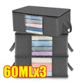 Clothing Storage Box Large Capacity Laundry Storage Organizers Transparent Clothing Storage Large Dust Zipper Closure Zpaxo 3PCS-60L