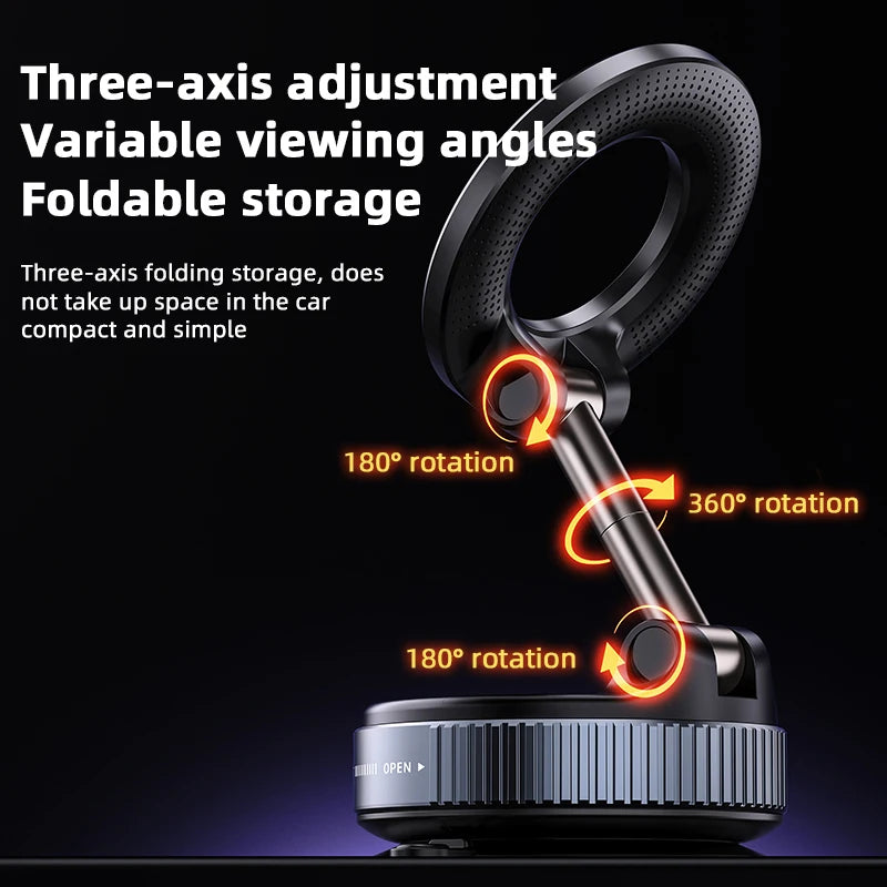 K007 Magnetic Phone Holder 360° Three-Axis Folding Car Mount Strong Magnet Dashboard Desk Stand for iPhone 16 15 Xiaomi Samsung Zpaxo