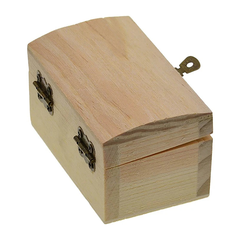 Blank Square Shape Unfinished Wooden Jewelry Box Kid DIY Craft Zpaxo