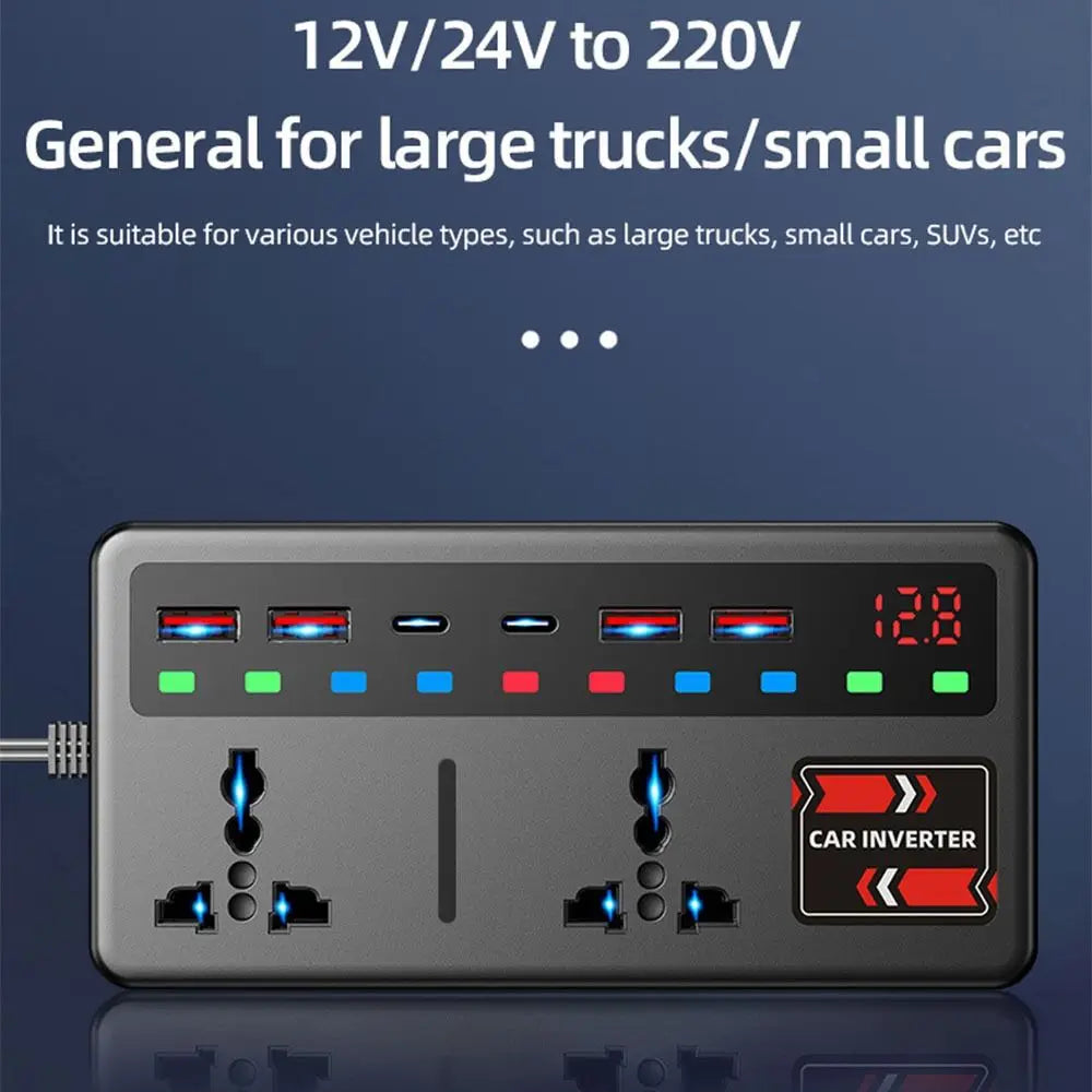 12V 24V DC220V Car Inverter Power Adapter 200W Converter Multi Zpaxo